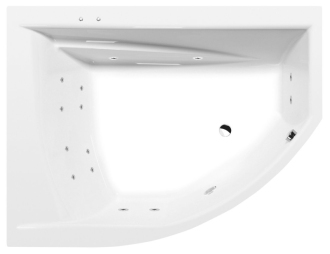 TANDEM L hydromasážní vana, 170x130x50cm, Active Hydro, chrom 57214