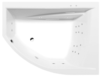 TANDEM R hydromasážní vana, 170x130x50cm, Attraction Hydro, chrom 57222