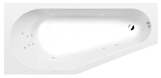 TIGRA L hydromasážní vana, 170x80x46cm, Attraction Hydro, chrom 57252