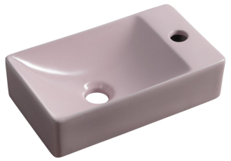MARGITHA keramické umývátko 38x22cm, otvor pro baterii vpravo, růžová