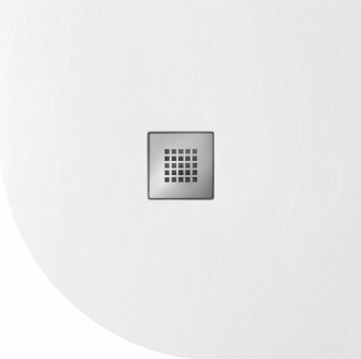 MITIA sprchová vanička z litého mramoru, čtvrtkruh 90x90cm, bílá PMBR90 57660