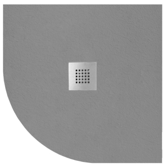 MITIA sprchová vanička z litého mramoru, čtvrtkruh 90x90cm, šedá PMSR90 57662