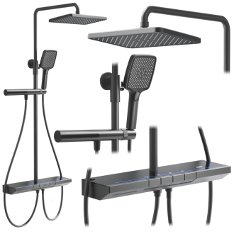 REA Pedro sprchový set s termostatem, titan  REA-P0896