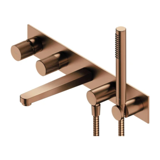 Omnires CONTOUR pět otvorová podomítková vanová baterie, kartáčovaná měď CT8037-1CPB