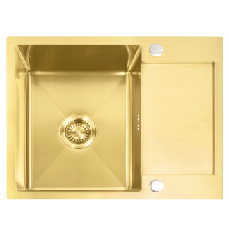 Rea Ocelový dřez Paul BRUSH GOLD ZLE-06010