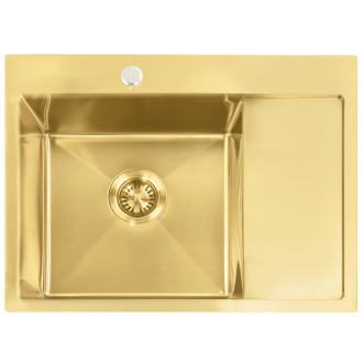 Rea Ocelový dřez Fin BRUSH GOLD ZLE-06013