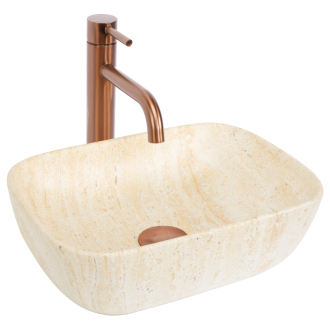 REA Belinda Mini umyvadlo na desku, travertine matná REA-U4700
