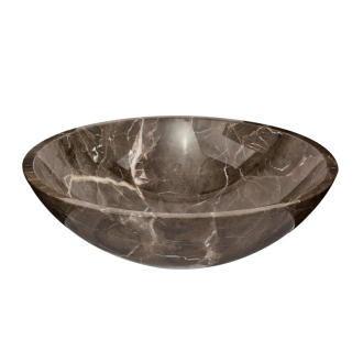 Umyvadlo na desku SAT Purity 43x43 cm hnědý mramor bez otvoru pro baterii, bez přepadu SATPURBR