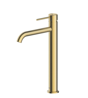 Vysoká umyvadlová baterie SAT Aurum bez výpusti broušená zlatá SATBAUR285BG