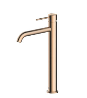 Vysoká umyvadlová baterie SAT Aurum bez výpusti broušená rose gold SATBAUR285BRG