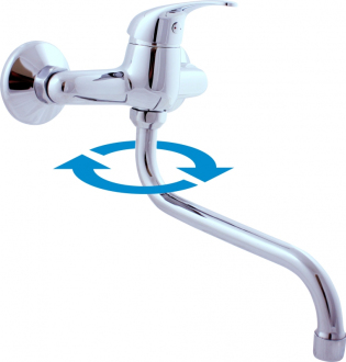 RAV SLEZÁK SÁZAVA Baterie dřezová/umyvadlová nástěnná, s kulatým ramínkem 200mm SA301.0/21