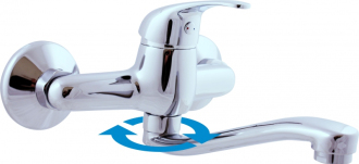 RAV SLEZÁK SÁZAVA Baterie dřezová/umyvadlová, s plochým „S“ ramínkem 195 mm SA501.0/26