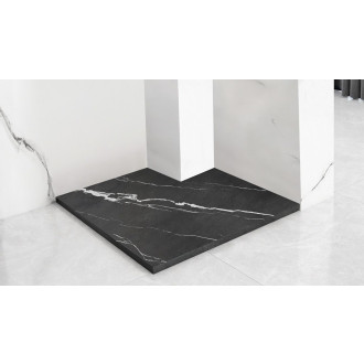 REA Bazalt Carrara sprchová vanička 90x90 černá REA-K7003