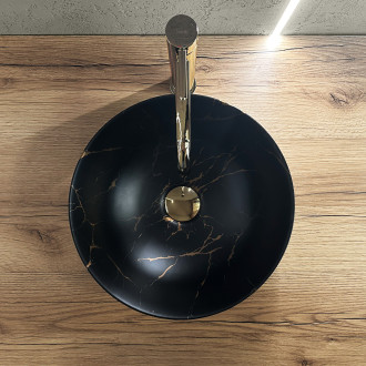 Rea Umyvadlo na desku Stella Black Marble Brush REA-U9086