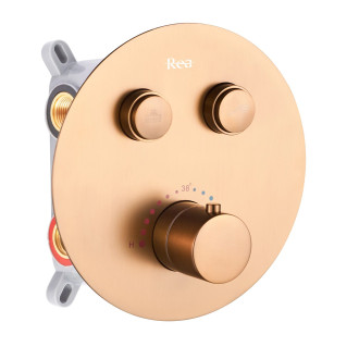 REA Lungo sprchová sada, podomítková, kartáčovaná měď + BOX + termostat REA-P8808