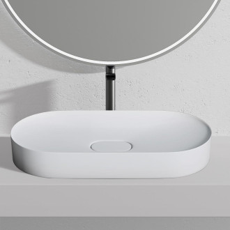 REA Iris umyvadlo na desku - konglomerát, 71cm, bílá matná  REA-U4305