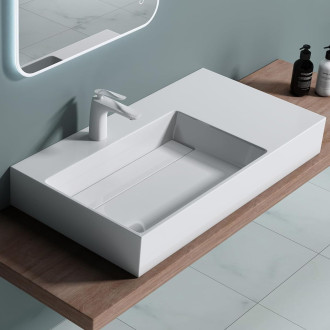 REA Archi umyvadlo na desku - konglomerát, 75cm, bílá matná  REA-U4300