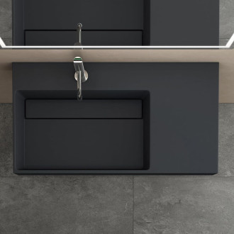 REA Archi umyvadlo na desku - konglomerát, 90cm, šedá matná  REA-U4304