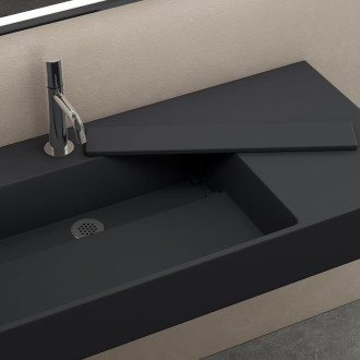 REA Archi umyvadlo na desku - konglomerát, 90cm, šedá matná  REA-U4304