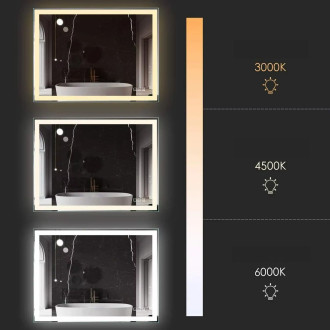Zrcadlo LED 90x60cm PRO SQR BLUETOOTH