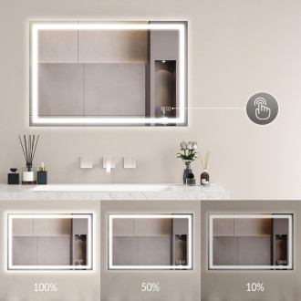 Zrcadlo LED 90x60cm PRO SQR BLUETOOTH