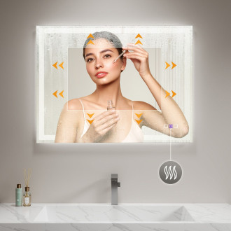Zrcadlo LED 90x60cm PRO SQR BLUETOOTH