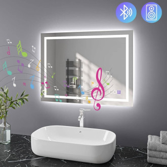 Zrcadlo LED 90x60cm PRO SQR BLUETOOTH