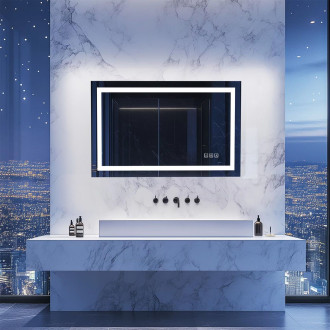 Zrcadlo LED 90x60cm PRO SQR BLUETOOTH