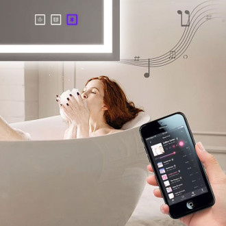 Zrcadlo LED 90x60cm PRO SQR BLUETOOTH