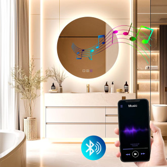 Rea Zrcadlo LED 60cm ROUND BLUETOOTH HOM-06509