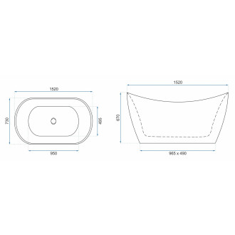 REA Ferrano volně stojící vana 150cm REA-W0099