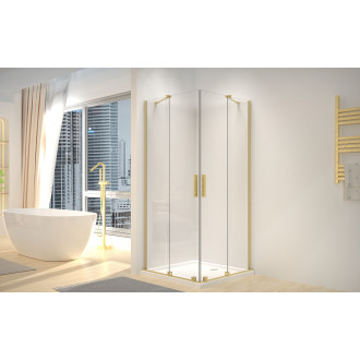 Sprchová kabina REA Montana Double Gold Brush 90x90