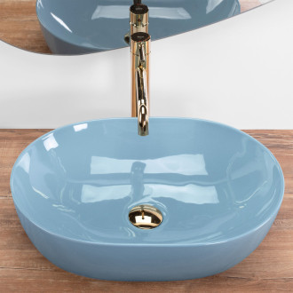 Rea Umyvadlo na desku REA LISA L.BLUE SHINY REA-U6620