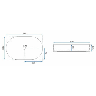 Rea Umyvadlo na desku REA Nadia 60 Marrone REA-U9239