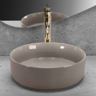 REA Sami umyvadlo na desku, beige shiny  REA-U6382