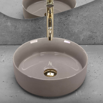 REA Sami umyvadlo na desku, beige shiny  REA-U6382