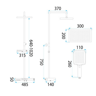 REA Pedro sprchový set s termostatem, titan  REA-P0896