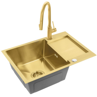 Rea Ocelový dřez Paul BRUSH GOLD KPL-96010