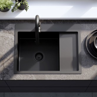 Rea Ocelový dřez Fin Black ZLE-06014