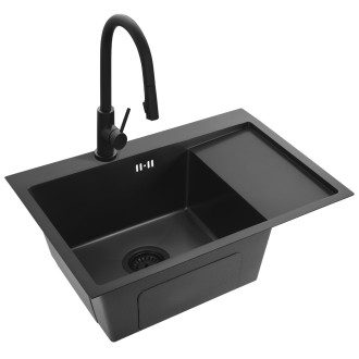 Rea Ocelový dřez Fin Black ZLE-06014