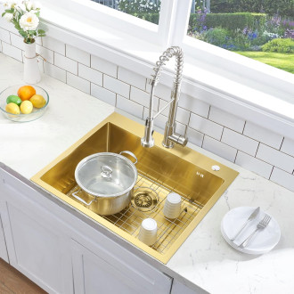 Rea Ocelový dřez Liam BRUSH GOLD ZLE-06007