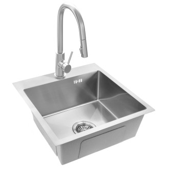 Ocelový dřez Leo 40 BRUSH NICKEL