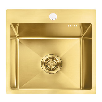 Rea Ocelový dřez Leo 40 BRUSH GOLD KPL-96001
