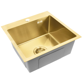 Rea Ocelový dřez Leo 40 BRUSH GOLD KPL-96001