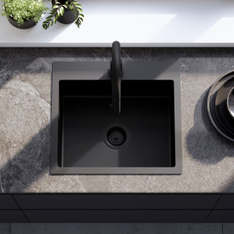 Rea Ocelový dřez Leo 50 Black ZLE-06005