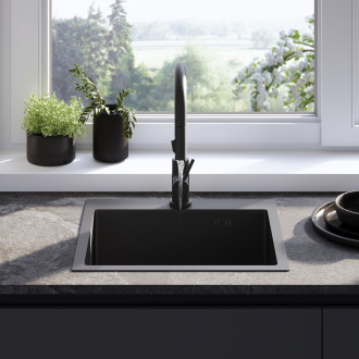 Rea Ocelový dřez Leo 50 Black ZLE-06005