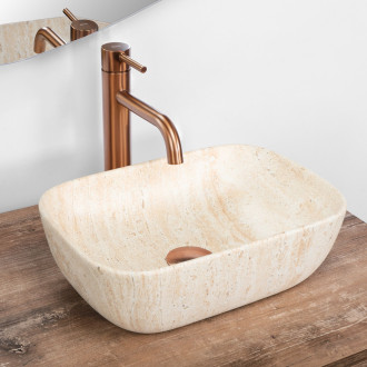 REA Belinda Mini umyvadlo na desku, travertine matná REA-U4700