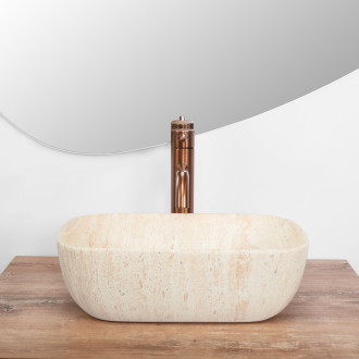 REA Belinda Mini umyvadlo na desku, travertine matná REA-U4700