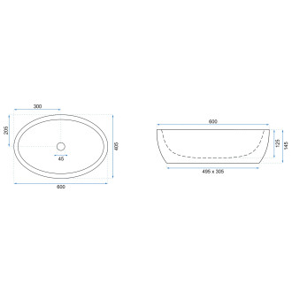 REA Umyvadlo na desku Melania Gold/White REA-U1050
