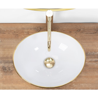 REA Umyvadlo na desku Sofia Gold/white REA-U0456